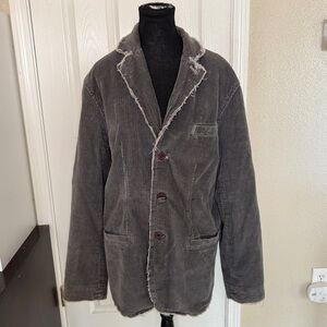 Nick(it) Gray Distressed Corduroy Blazer Jacket | Men’s Medium